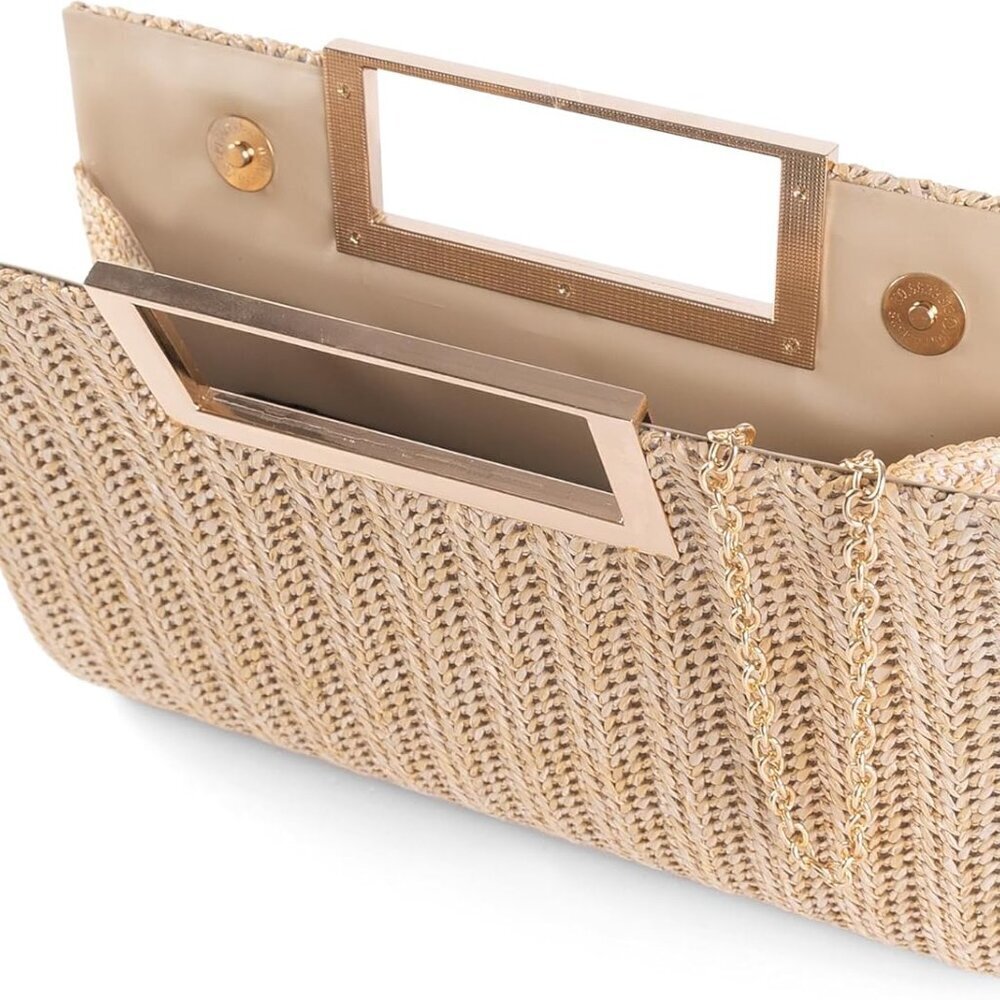Straw Clutch Purse Raffia Crossbody Bag Summer Evening Travel for Women - Picture 6 of 7